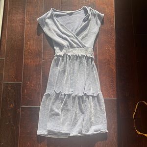 Caution to the wind blue and white striped dress